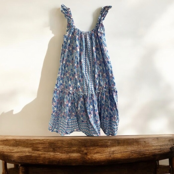 Simply Southern Summer Maxi Sundress Sz S Pineapple Blue Sleeveless - Picture 1 of 7